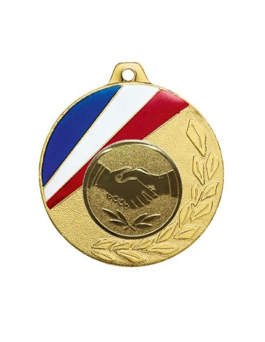Médaille zamak ø50mm Or, Argent et Bronze / Bleu / Blanc / Rouge