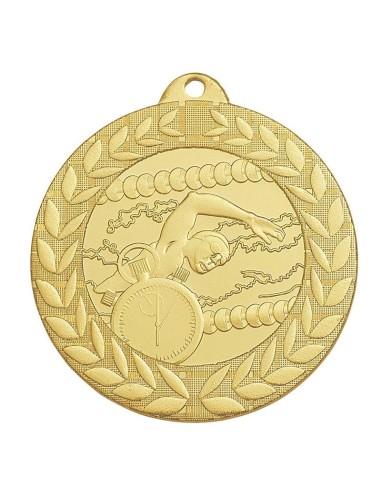 Médaille estampée fer Natation 50mm Or, Argent et Bronze
