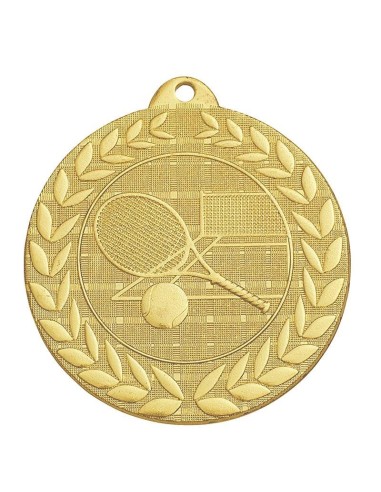 Médaille estampée fer Tennis 50mm Or