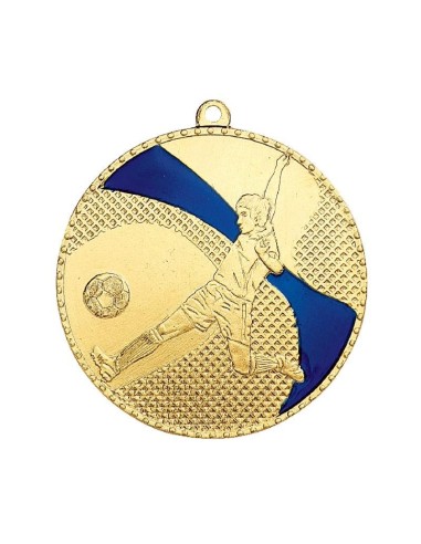 Médaille estampée fer Foot 50mm Or, Argent et Bronze / Bleu