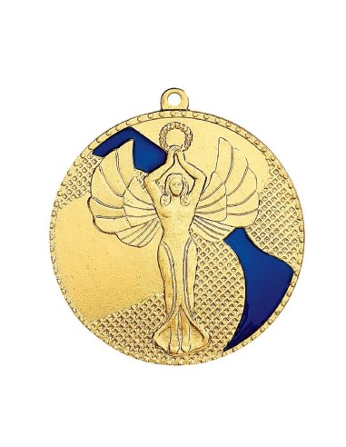 Médaille estampée fer Victoire 50mm Or, Argent et Bronze / Bleu