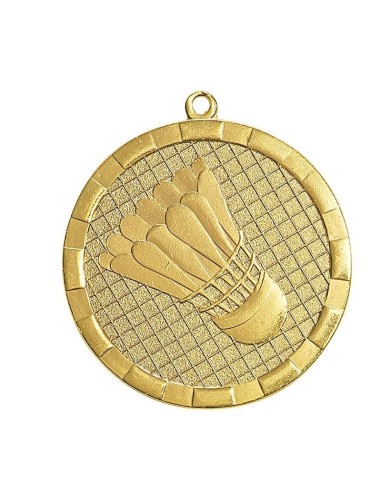 Médaille estampée fer Badminton 50mm Or