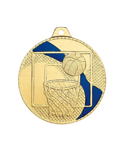 Médaille estampée fer Basket 50mm Or