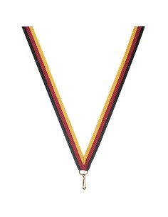 Ruban noir/rouge/jaune fin | Récompense de Qualité | R3B