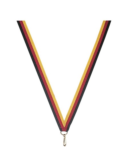 Ruban noir/rouge/jaune fin | Récompense de Qualité | R3B