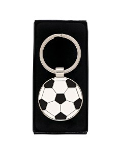 Porte-clés ballon et chaussure de football argenté gravure personnalisée  sur médaille