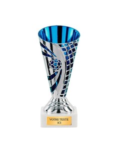 Trophée abs foot argent/bleu | lot de 12 | Récompense de Qualité | TP4820