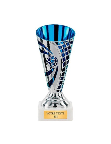 Trophée abs foot argent/bleu | lot de 12 | Récompense de Qualité | TP4820