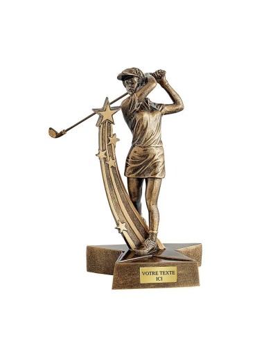 Trophée résine golf féminin hauteur 21cm 