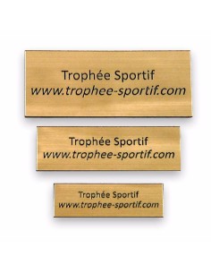 Gravure sur plaque format 60x20mm fond or | Récompense de Qualité | GRA