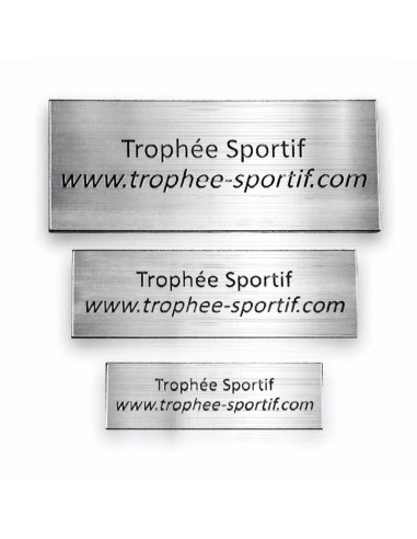 Gravure sur plaque format 40x30mm fond argent | Récompense de Qualité !