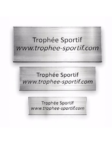 Gravure sur plaque format 100x40mm fond argent | Récompense de Qualité !
