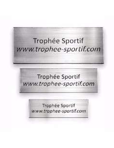 Gravure sur plaque format 60x20mm fond argent | Récompense de Qualité !