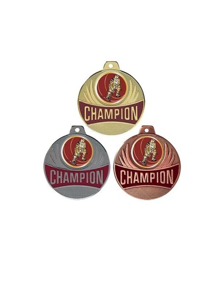 MEDAILLE 50MM CHAMPION HOCKEY Or 3 couleurs