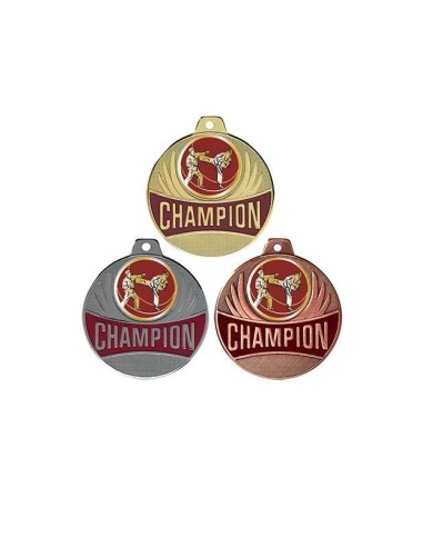 MEDAILLE 50MM CHAMPION KARATE Or 3 couleurs