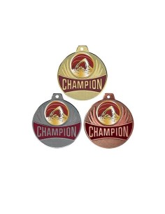 MEDAILLE 50MM CHAMPION NATATION H Or 3 couleurs