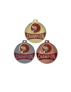 MEDAILLE 50MM CHAMPION RUGBY Or 3 couleurs
