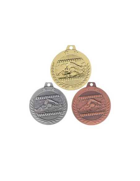 MEDAILLE 40MM NATATION Or 3 couleurs FSP-DX14