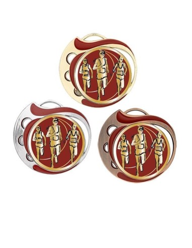 Médaille : Zamak émaillé Bordeaux - Diamètre : 70mm - Poids : 38 grammes - Finitions disponibles : Or-Argent-Bronze - Marquage au dos en option : Étiquette adhésive. Ces médailles au design unique sont une super récompense pour touts vos événements et compétitions!
