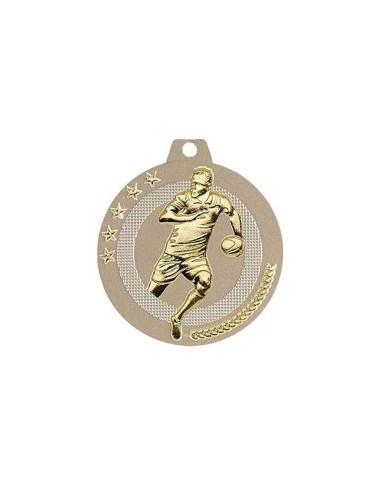 MEDAILLE 50MM RUGBY Or FSP-NQ12D