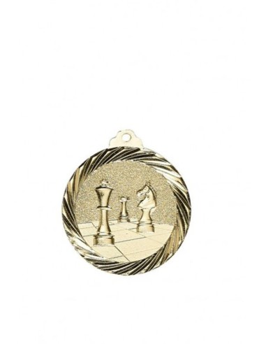 Médaille " Or "  ÉCHECS  avec ruban diamètre 70 mm poids 100 gr 