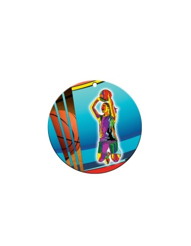 Médaille basket féminin en céramique - Diamètre : 70mm - Marquage au dos en option : Étiquette adhésive ou Gravure. Avec son design résolument moderne et ses couleurs vives, cette médaille fera le bonheur de vos gagnants, coéquipiers, entraîneurs et invités