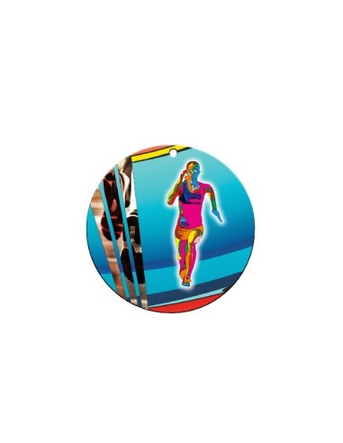 Médaille course à pied féminin en céramique - Diamètre : 70mm - Marquage au dos en option : Étiquette adhésive ou Gravure. Avec son design résolument moderne et ses couleurs vives, cette médaille fera le bonheur de vos gagnants, coéquipiers, entraîneurs et invités