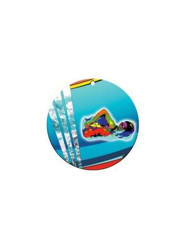 Médaille natation féminin en céramique - Diamètre : 70mm - Marquage au dos en option : Étiquette adhésive ou Gravure. Avec son design résolument moderne et ses couleurs vives, cette médaille fera le bonheur de vos gagnants, coéquipiers, entraîneurs et invités
