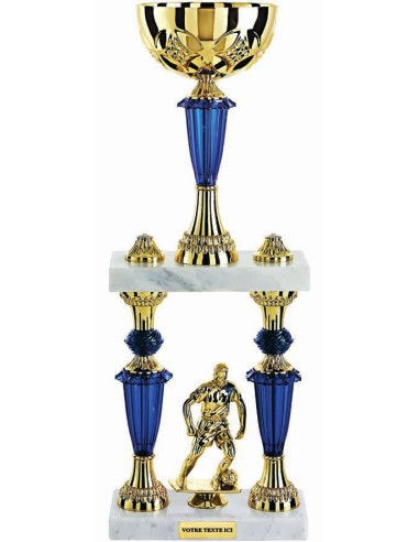 Trophée colonne or/bleu(e) hauteur 45 cm diamètre 120 mm