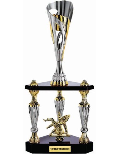 Trophée colonne argent/or hauteur 61 cm