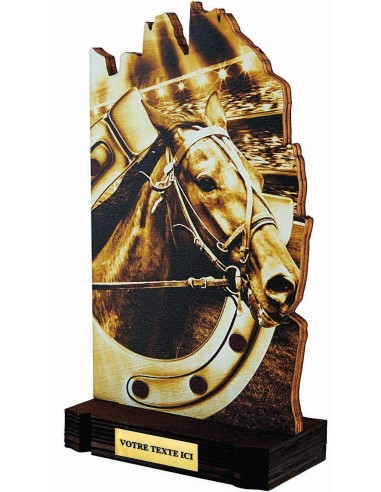 Trophée bois équitation hauteur 22 cm - Epaisseur 10mm