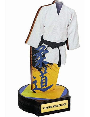 Trophée bois judo hauteur 20 cm