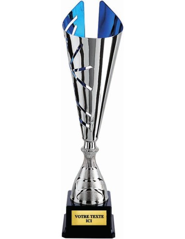 Coupe classique argent/bleu(e) hauteur 43 cm 