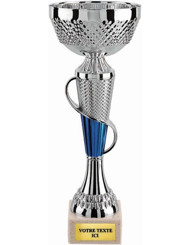 Coupe économique argent/bleu(e) hauteur 24 cm diamètre 80 mm