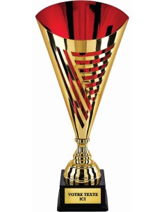 Coupe 100% metal or/rouge | Récompense de Qualité | CP5295A
